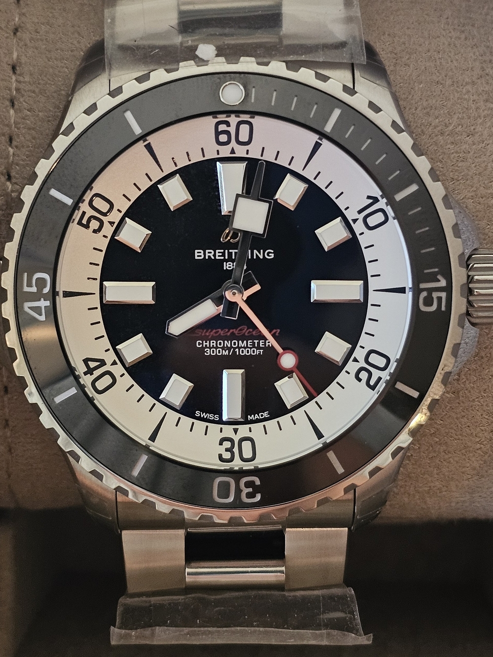 NEW BREITLING SUPEROCEAN A17378 46mm Stainless Steel Men Diver Lux Wristwatch